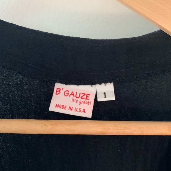 Vintage Black Gauze Wrap Boho Top - Picture 14 of 14